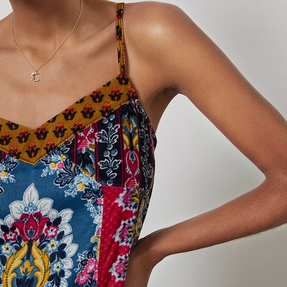 Anthropologie Zadie Velvet Slip Dress Paisley Floral size Large - Picture 3 of 9
